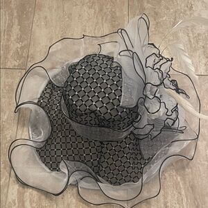 Elegant Black and White Women's Derby Hat